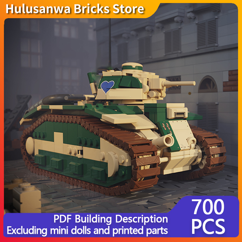 Heavy Equipment Game - B1 Frans zwaar tankmodel MOC bouwstenen