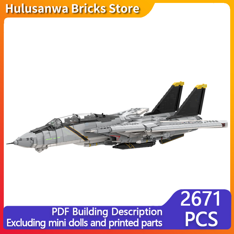 Heavy Equipment Game - F-14A Zware gevechtsvliegtuigen Model MOC Bouwstenen