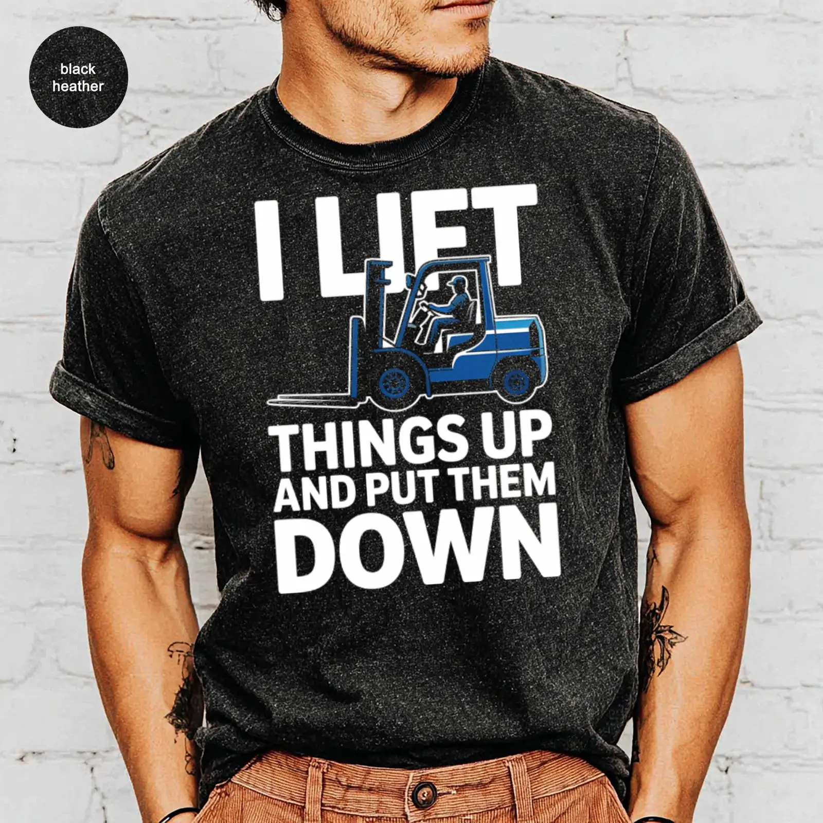 Heavy Equipment Logistics - Heftruckchauffeur T-shirt Magazijnmedewerker Logistiek bemanning Top